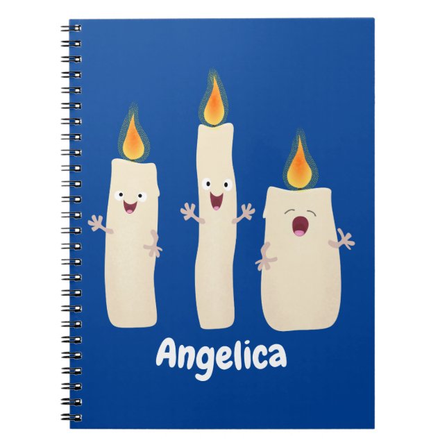 Cute singing candle trio cartoon notebook (Front)
