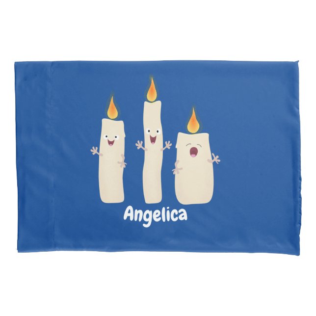 Cute singing candle trio cartoon pillowcase (Front)