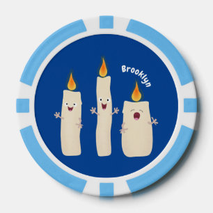 Cute singing candle trio cartoon poker chips