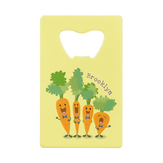 Cute singing carrot quartet cartoon illustration (Front)