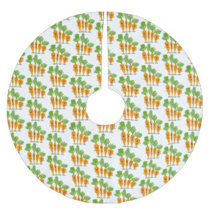 Cute singing carrot quartet cartoon illustration brushed polyester tree skirt