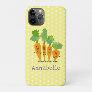 Cute singing carrot quartet cartoon illustration iPhone 11 pro case