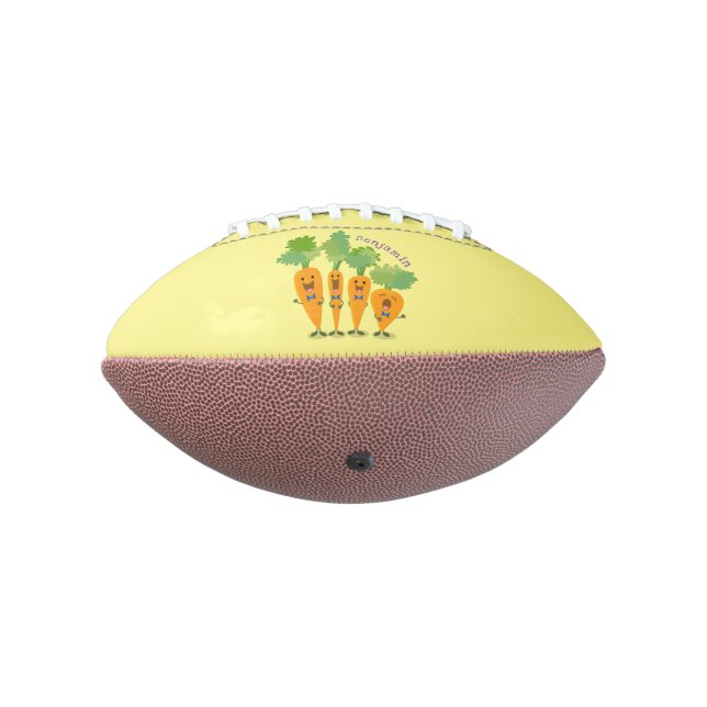Cute singing carrot quartet cartoon illustration football (Rotated 270)