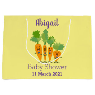 Cute singing carrot quartet cartoon illustration large gift bag