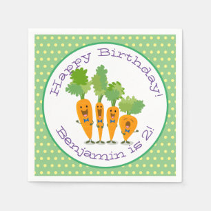 Cute singing carrot quartet cartoon illustration napkin