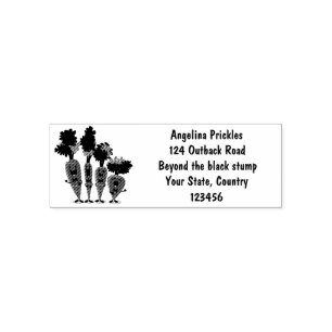 Cute singing carrot quartet cartoon illustration self-inking stamp