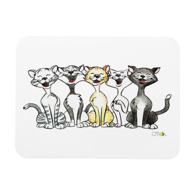 Cute singing cats magnet (Horizontal)