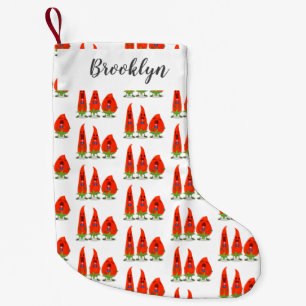 Cute singing chilli peppers cartoon illustration small christmas stocking