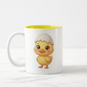 Cute Singing Duckling "Sing for a Quack-tastic Tim Two-Tone Coffee Mug