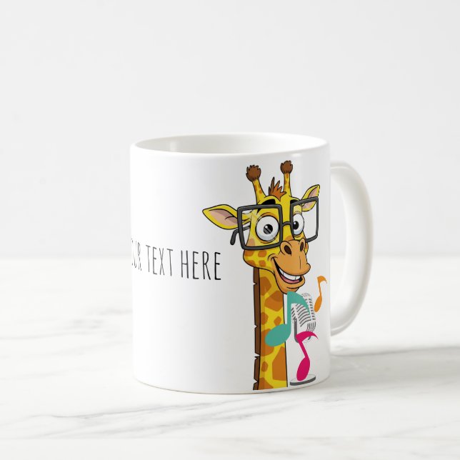 cute singing giraffe coffee mug (Front Right)