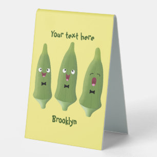 Cute singing okra vegetable cartoon