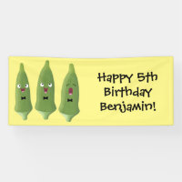 Cute singing okra vegetable cartoon