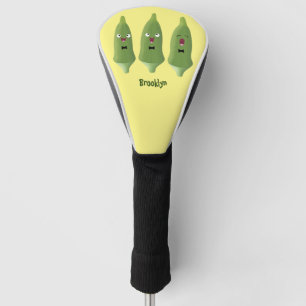 Cute singing okra vegetable cartoon golf head cover