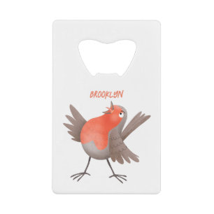 Cute singing robin bird cartoon