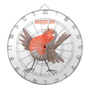 Cute singing robin bird cartoon  dartboard