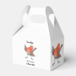 Cute singing robin bird cartoon favour box