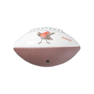 Cute singing robin bird cartoon football
