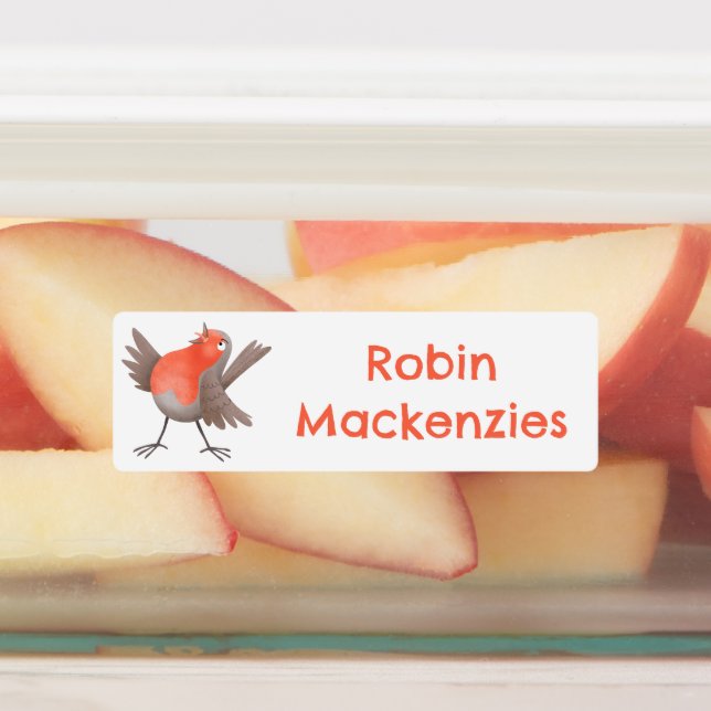 Cute singing robin bird cartoon personalised (Affixed)