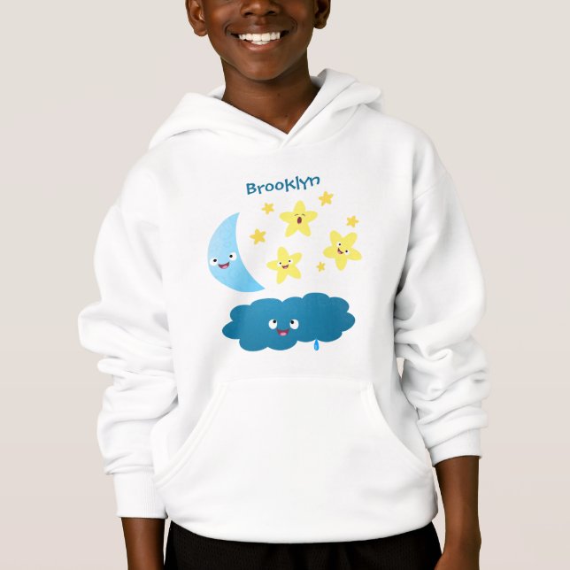 Cute singing stars, moon and cloud cartoon (Front)