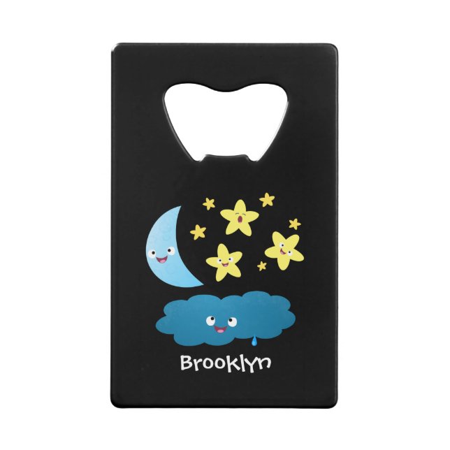 Cute singing stars, moon and cloud cartoon (Front)