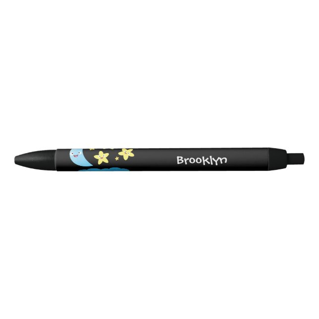 Cute singing stars, moon and cloud cartoon black ink pen (Front)