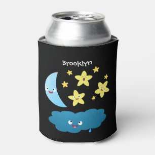 Cute singing stars, moon and cloud cartoon can cooler