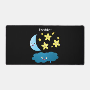 Cute singing stars, moon and cloud cartoon desk mat
