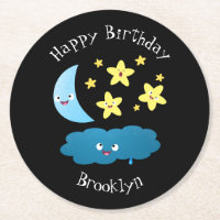 Cute singing stars, moon and cloud cartoon