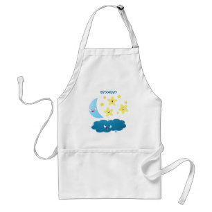 Cute singing stars, moon and cloud cartoon standard apron