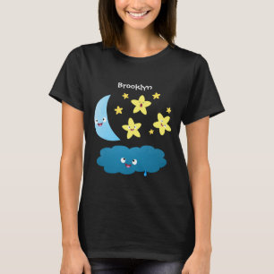 Cute singing stars, moon and cloud cartoon T-Shirt