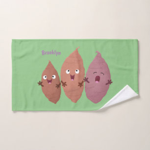 Cute singing sweet potatoes cartoon vegetables bath towel set