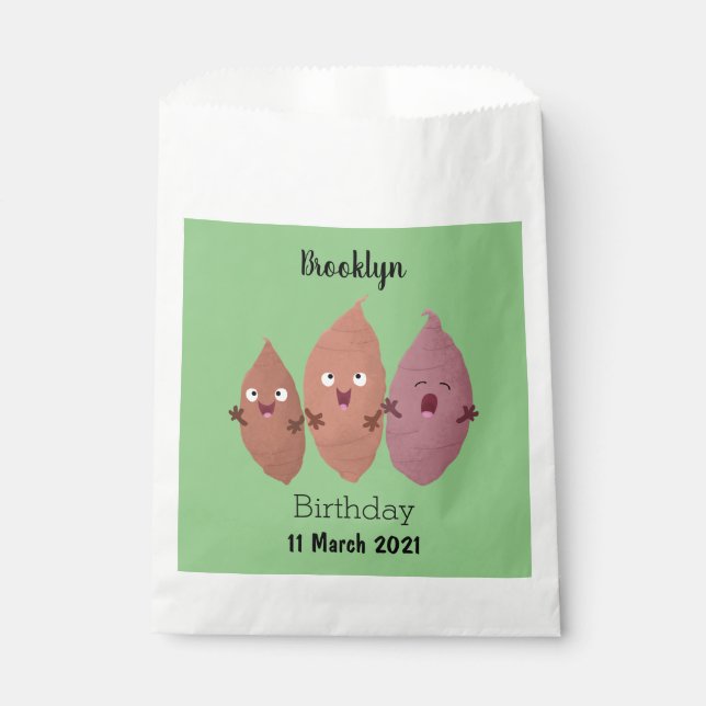 Cute singing sweet potatoes cartoon vegetables  favour bag (Front)