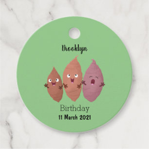 Cute singing sweet potatoes cartoon vegetables favour tags