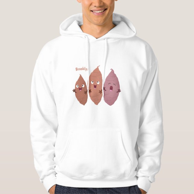 Cute singing sweet potatoes cartoon vegetables hoodie (Front)