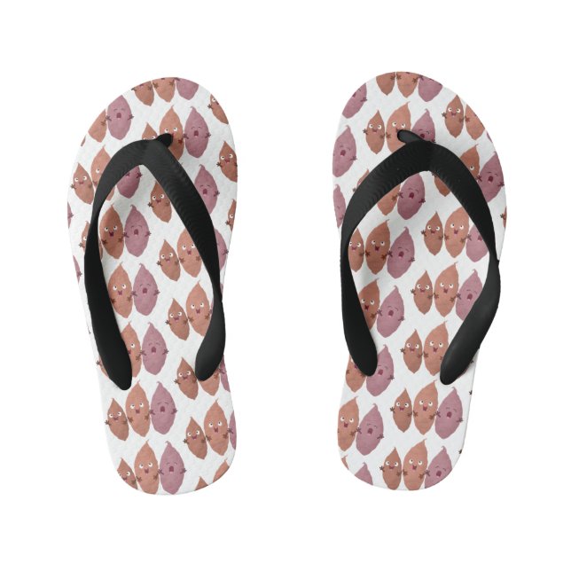 Cute singing sweet potatoes cartoon vegetables kid's thongs (Footbed)