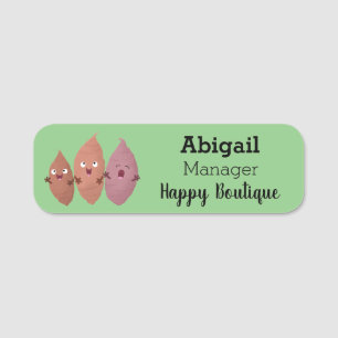 Cute singing sweet potatoes cartoon vegetables name tag