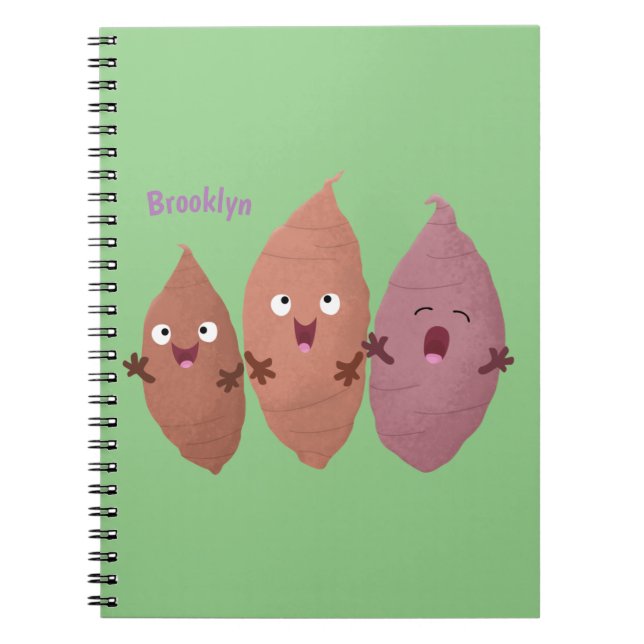 Cute singing sweet potatoes cartoon vegetables  notebook (Front)