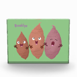 Cute singing sweet potatoes cartoon vegetables photo block