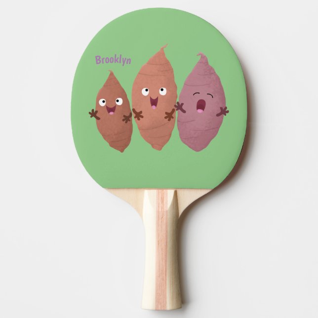 Cute singing sweet potatoes cartoon vegetables  ping pong paddle (Front)