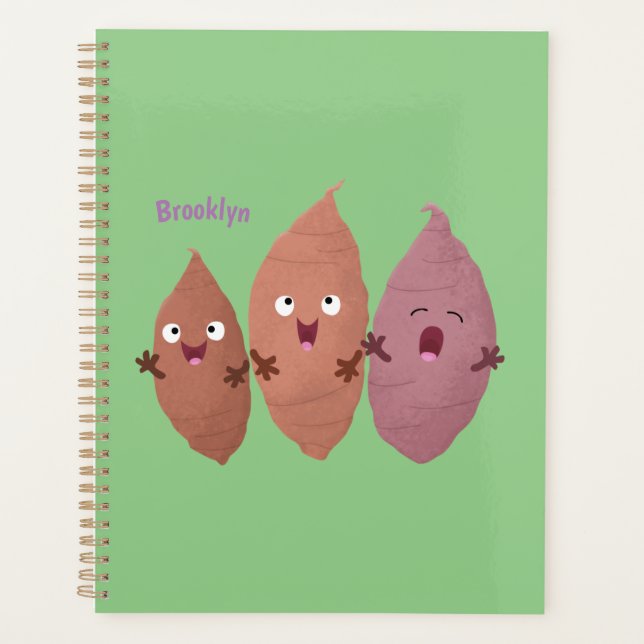 Cute singing sweet potatoes cartoon vegetables  planner (Front)