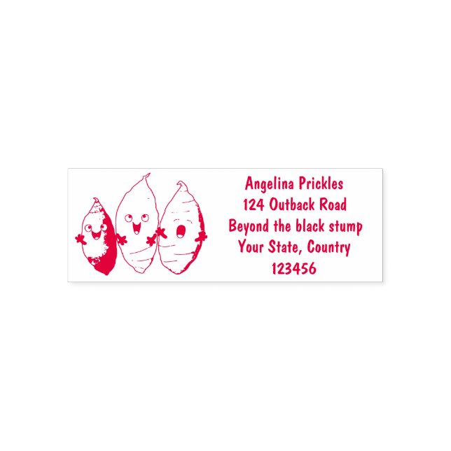 Cute singing sweet potatoes cartoon vegetables self-inking stamp (Design)