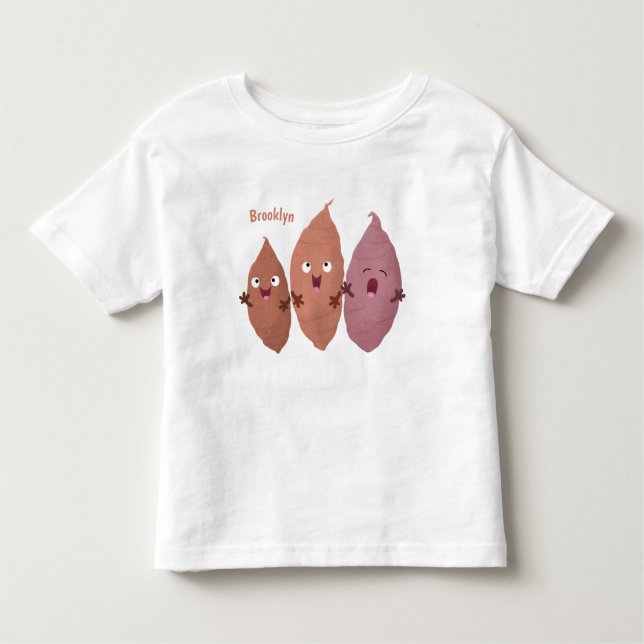 Cute singing sweet potatoes cartoon vegetables  toddler T-Shirt (Front)