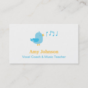 Cute Singing Vocal Coach and Music Teacher Business Card