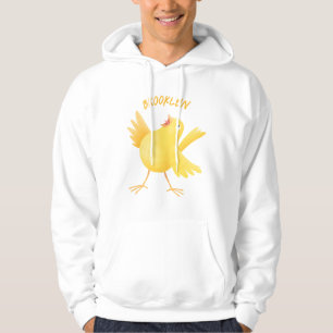 Cute singing yellow canary bird cartoon hoodie