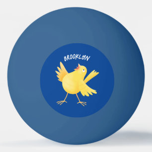 Cute singing yellow canary bird cartoon ping pong ball