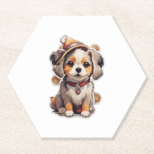 Cute single-dog Stickers Paper Coaster