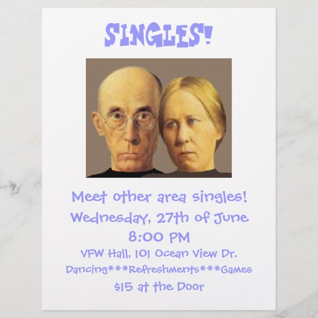 Cute Singles Party Promotional Flyers Template (Front)