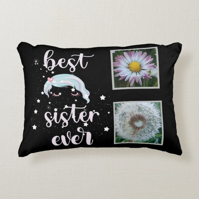 Cute Sister Photo Template Decorative Cushion (Front)