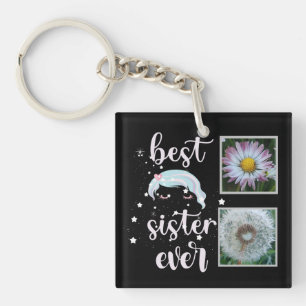 Cute Sister Photo Template Key Ring