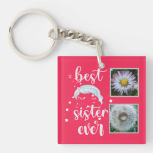 Cute Sister Photo Template Key Ring